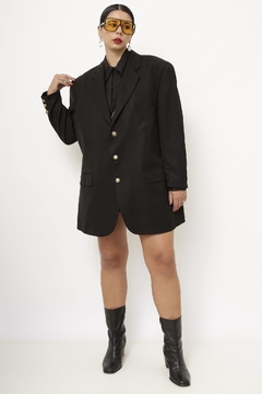 Maxi blazer preto vintage classico EDUARDO GUINLE - loja online