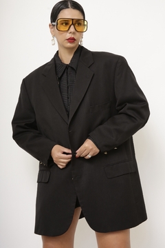 Maxi blazer preto vintage classico EDUARDO GUINLE