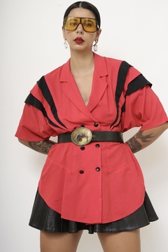 Blazer vermelho recorte BOWIE - Capichó Brechó