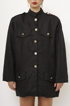 Blazer rami preto corte militar
