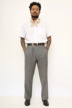 Calça xadrez cintura alta vintage LÃ
