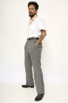 Calça xadrez cintura alta vintage LÃ na internet