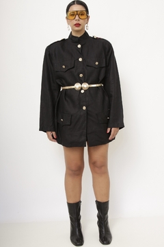 Blazer rami preto corte militar - comprar online