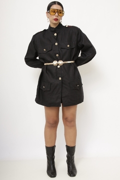 Blazer rami preto corte militar - Capichó Brechó