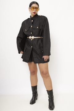 Blazer rami preto corte militar na internet