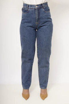 Calça jeans azul classica cintura alta na internet