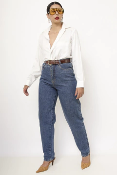 Imagem do Calça jeans azul classica cintura alta