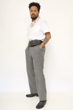 Calça xadrez cintura alta vintage LÃ - comprar online