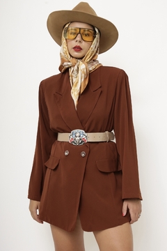 Blazer marrom acinturado vintage - loja online