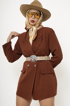 Blazer marrom acinturado vintage - comprar online