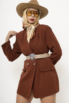 Blazer marrom acinturado vintage
