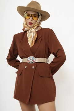 Blazer marrom acinturado vintage - loja online