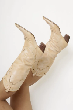 Bota western bege vintage