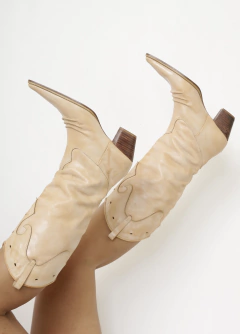 Bota western bege vintage na internet