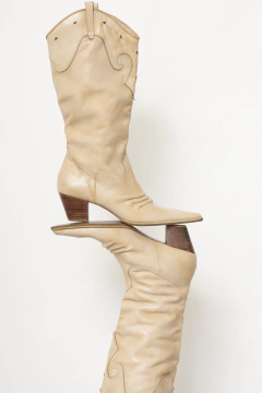 Bota western bege vintage - comprar online