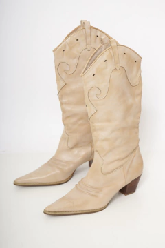 Bota western bege vintage - loja online