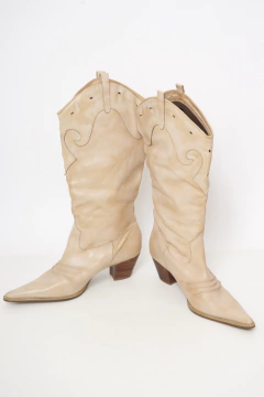 Bota western bege vintage - Capichó Brechó