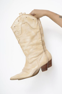 Bota western bege vintage - comprar online