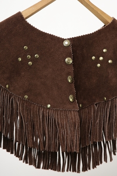 Pala couro marrom tachas - loja online