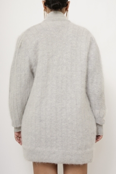 Cardigan cinza forrado vintage - loja online
