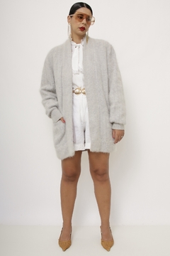 Cardigan cinza forrado vintage - comprar online