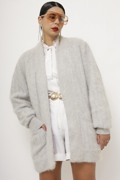 Cardigan cinza forrado vintage
