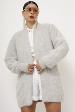 Cardigan cinza forrado vintage