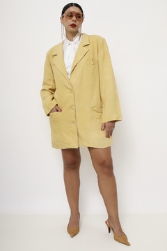 Blazer amarelo linho alongado - comprar online
