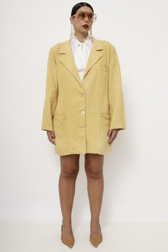Blazer amarelo linho alongado - Capichó Brechó