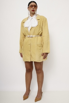 Blazer amarelo linho alongado - comprar online