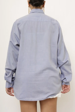 Camisa azul LACOSTE Slim Fit manga longa