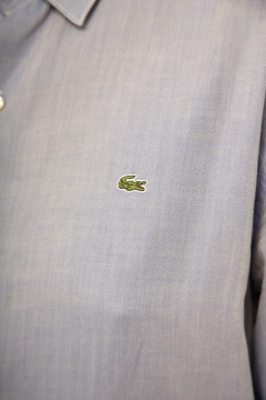 Camisa azul LACOSTE Slim Fit manga longa - comprar online