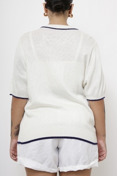 Imagem do Pulover off white det azul