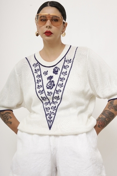 Pulover off white det azul - comprar online