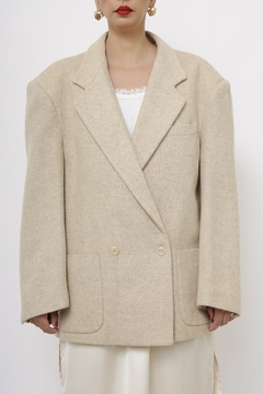 Blazer lã bege maxi manga 80´s - comprar online