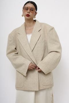 Blazer lã bege maxi manga 80´s na internet