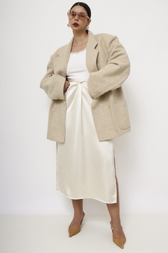 Blazer lã bege maxi manga 80´s - comprar online