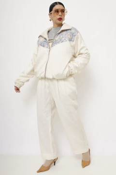 Jaqueta bomber perola forrada estampa recorte - comprar online