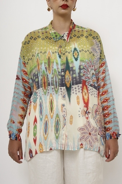 Camisa seda color vibe 70´s - Capichó Brechó