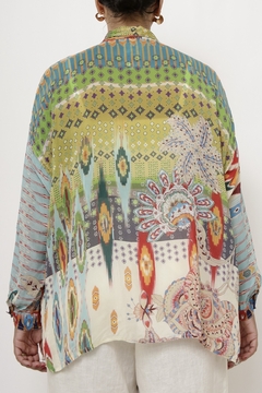 Camisa seda color vibe 70´s - comprar online