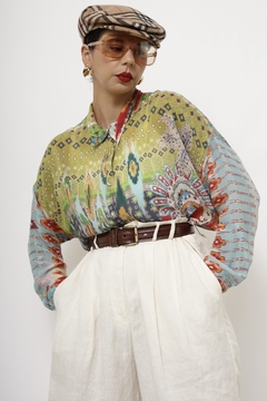 Camisa seda color vibe 70´s - loja online