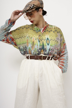 Camisa seda color vibe 70´s - comprar online