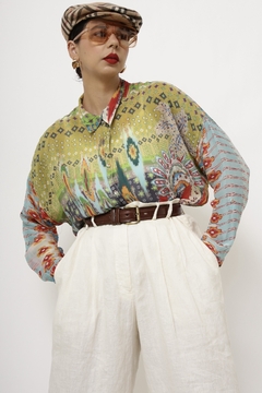 Camisa seda color vibe 70´s