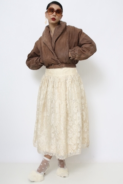 Jaqueta cropped couro marrom puffer na internet