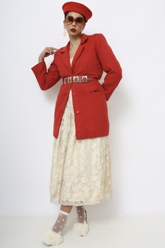 Blazer 100% lã vermelho - loja online