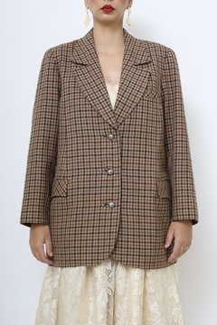 Blazer xadrez forrado oliva