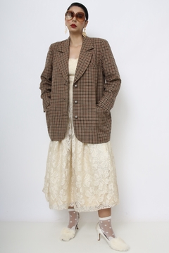 Blazer xadrez forrado oliva - loja online