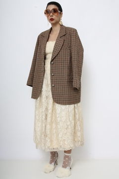 Blazer xadrez forrado oliva - Capichó Brechó