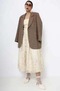Blazer xadrez forrado oliva - loja online