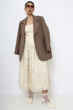 Blazer xadrez forrado oliva - Capichó Brechó
